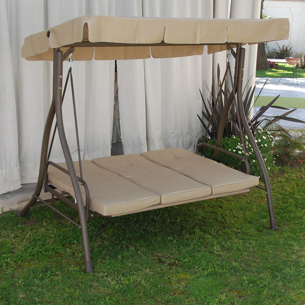 online Chaise à bascule 3 places inclinable Structure en fer pour mobilier de jardin extérieur