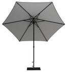 Ombrellone da Giardino Ø3 m Palo Ø38 mm in Alluminio Tessuto Dralon Acrilico Border Bianco