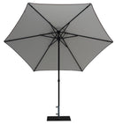 Ombrellone da Giardino Ø3 m Palo Ø38 mm in Alluminio Tessuto Dralon Acrilico Border Bianco