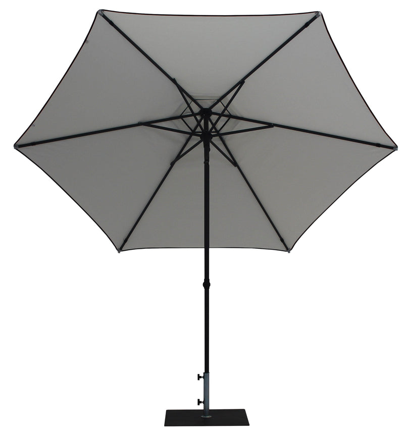 Ombrellone da Giardino Ø3 m Palo Ø38 mm in Alluminio Tessuto Dralon Acrilico Border Bianco