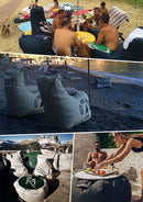 Poltrona Pouf e Tavolino in Acrilico Pomodone Bordeaux