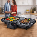 Barbecue Elettrico 2 in 1 da Tavolo e da Terra 2000 W con Supporto      