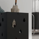 Portaombrelli con 4 Ganci e Vaschetta Raccogligocce 15,5x15,5x41 cm in Metallo Nero