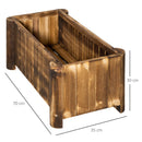 Fioriera Box Rettangolare per Piante in Legno di Abete 70x35x30 cm 
