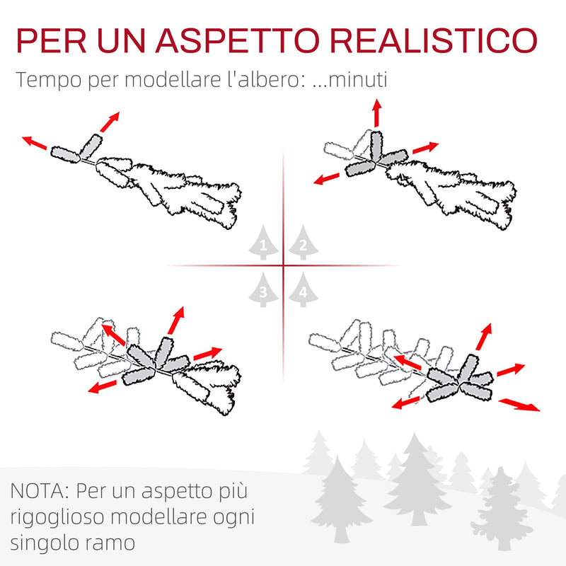 Albero di Natale Artificiale 150 cm 994 Rami Realistico Base in Resina Verde