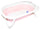 Baignoire bébé antidérapante pliable avec drain rose