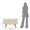 Puff Goteborg Big Ø83x56 cm in MDF e Spugna e Poliestere Bianco      