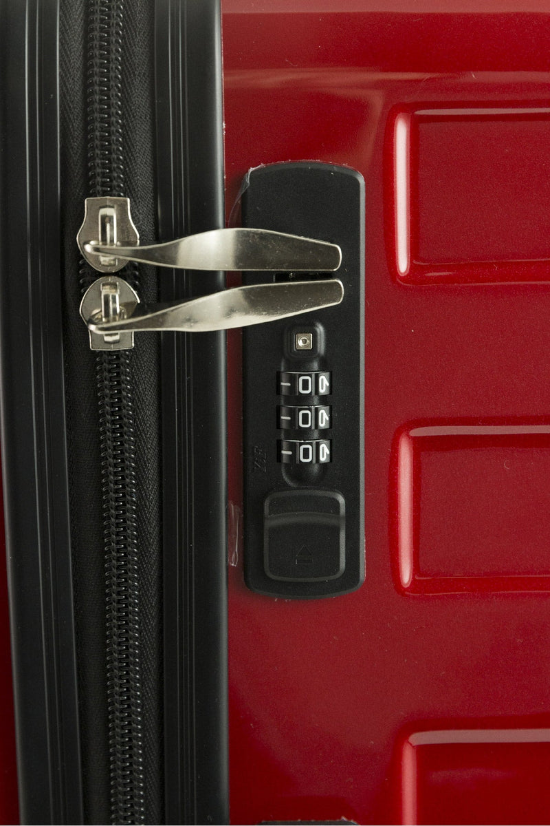 Trolley Valigia Bagaglio a Mano Rigida in Policarbonato 4 Ruote TSA Soriani Rosso