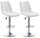 Lot de 2 Tabourets 51x60x95/115 cm en Simili Cuir Blanc