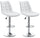 Lot de 2 Tabourets 51x60x95/115 cm en Simili Cuir Blanc