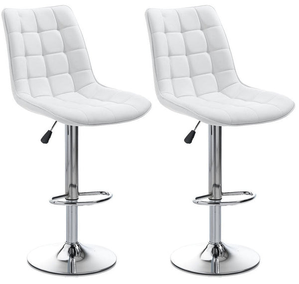 Lot de 2 Tabourets 51x60x95/115 cm en Simili Cuir Blanc acquista