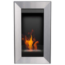 Camino a Bioetanolo da Parete 46x78 cm con Vetro Flig Las Vegas 2 Silver