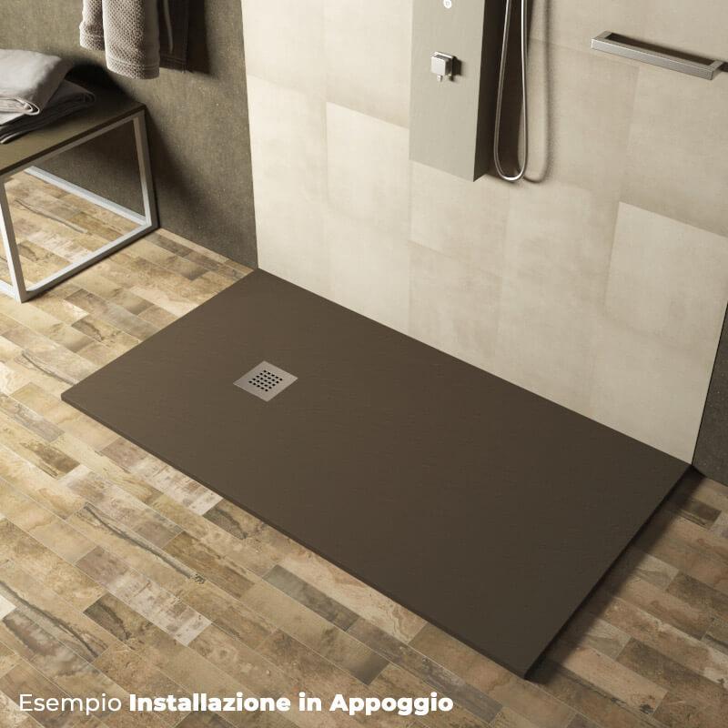 Piatto Doccia in Pietra 80x100 cm Pedrinelli Ardesia Stone Side Tortora Seconda Scelta