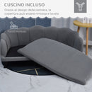 Divano per Cani Taglia Medio-Grande 98,5x60,5Px35 cm in tessuto Grigio