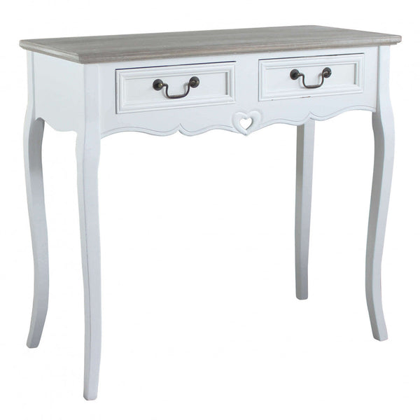 Table Heart 87x38x80 h cm en bois de paulownia blanc prezzo