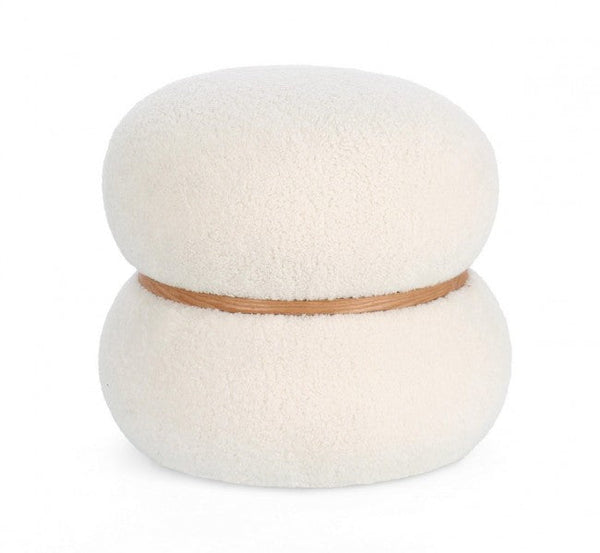 acquista Pouf Ø 43x40 cm Cosy Japandi en tissu blanc