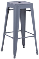 Sgabello da Bar Alto in Metallo Motti Victoria Grigio Antracite