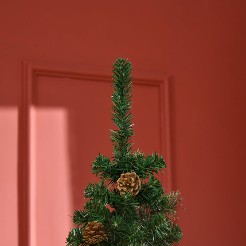 Albero di Natale H195 cm 556 Rami con Pigne Decorative Verde