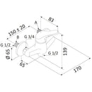 Rubinetto Miscelatore Monocomando Doccia Esterno in Ottone Mariani Epic Cromato