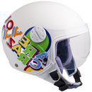 Casco Demi-Jet per Bambini Visiera Sagomata CGM Sport 205G Bianco Metal Varie Misure