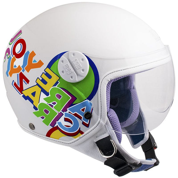 prezzo Casque Demi-Jet Enfant CGM Sport 205G Visière Métallique Blanche Différentes Tailles