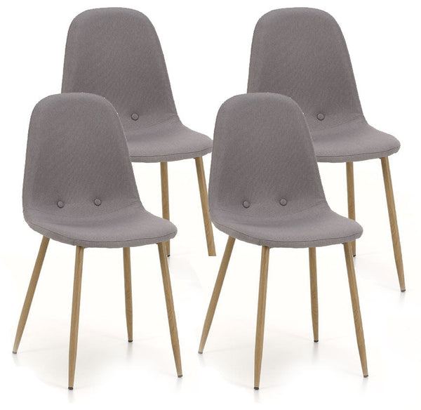 Lot de 4 Chaises 43,5x41,5x87,5 cm en Tissu Gris Clair prezzo