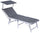 Bain de soleil de jardin pliant 180x61x46 cm en aluminium gris