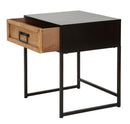 Comodino 1 Cassetto 45x40x51,5 cm in Metallo e Legno