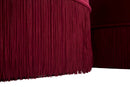 Puff Contenitore Lines New Coppia Bordeaux Ø71x41-55x33 cm in Legno Spugna e Poliestere Bordeaux