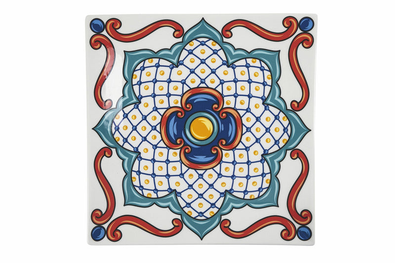 Set 6 Piatti Piani Quadrato in Porcellana 30 cm Villa d'Este Home Tivoli Barrio