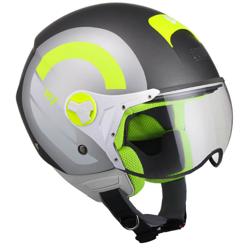 Casco Demi-Jet per Scooter Visiera Sagomata CGM Taormina 107R Titanium Opaco Varie Misure