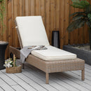 Cuscino per Lettino prendisole 188x53x8 cm Rivestimento in Poliestere Bianco Crema