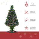 Albero di Natale Artificiale 60 cm 55 Rami con Fibra Ottica Verde 