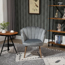 Poltrona Imbottita 66x72x79 cm in Velluto Grigia