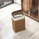 Cesto Portabiancheria 72L con Sacco Rimovibile 40x30x60 cm in Vimini e Bambù Marrone  