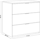 Cassettiera 3 Cassetti 80x38x77 cm in Legno Bianca