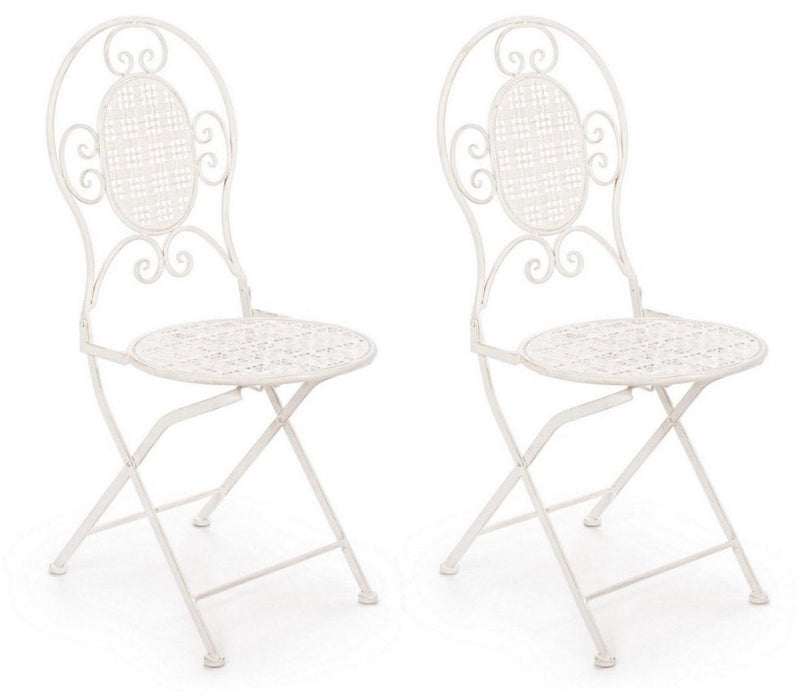 Set 2 Sedie Pieghevole 40x40x94 cm Emily in Acciaio
