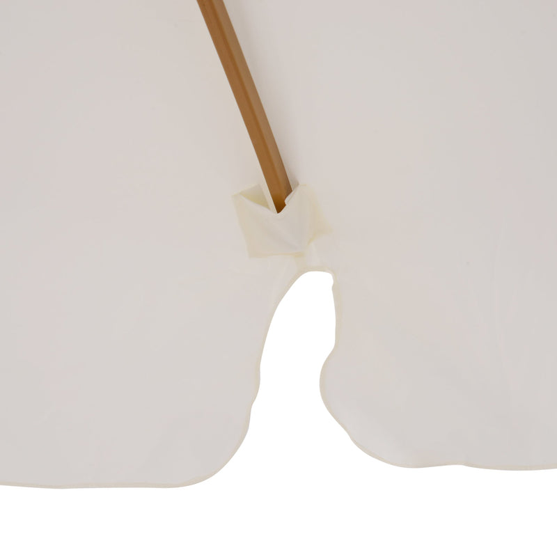 Ombrellone da Giardino con Doppio Tettuccio Ø325x250 cm in Legno di Bambù e Poliestere Crema