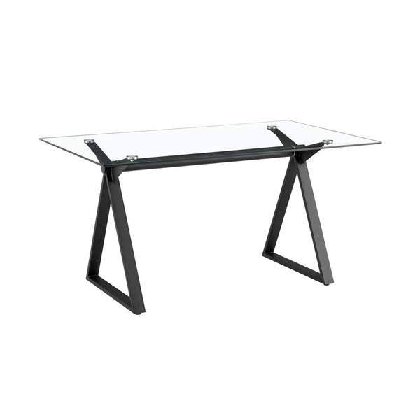 prezzo Tavolo 150x90x75 cm Top in Vetro Temperato Smart Nero