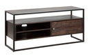 Porta Tv Burn 120x40x55 cm in Legno di Acacia e in Ferro Marrone