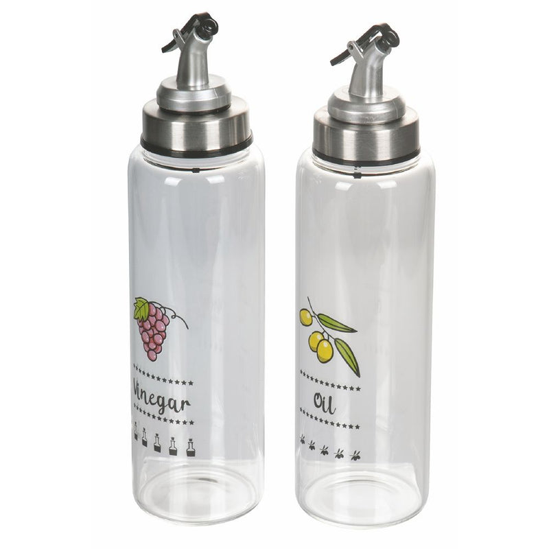 Set Dosatore Olio e Aceto Ø6,5x25 cm 500 ml in Vetro Borosilicato VdE Tivoli 1996 Glass