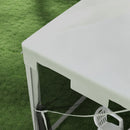 Gazebo da Giardino  Pieghevole con Zanzariera e 2 Ingressi 4x3m in Metallo e PE Bianco e Nero