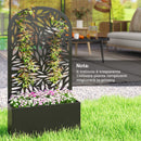 Fioriera con Traliccio ad Arco per Rampicanti 61x23x113 cm con Fori di Drenaggio in Metallo Nero      