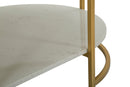 Tavolo da Caffè Izmir 90x60x45 cm in Ferro e Marmo Oro e Bianco      