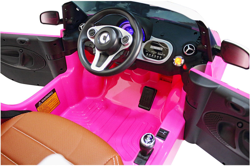 Macchina Elettrica per Bambini 12V Mp4 Smart Fortwo Cabrio Rosa