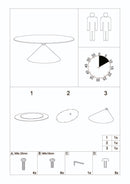 Tavolo da Pranzo Space 180x90x73 cm in MDF e Ferro Crema e Nero      
