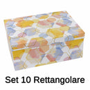 Set 10 Scatole cartone esagoni bianco rettangolare 