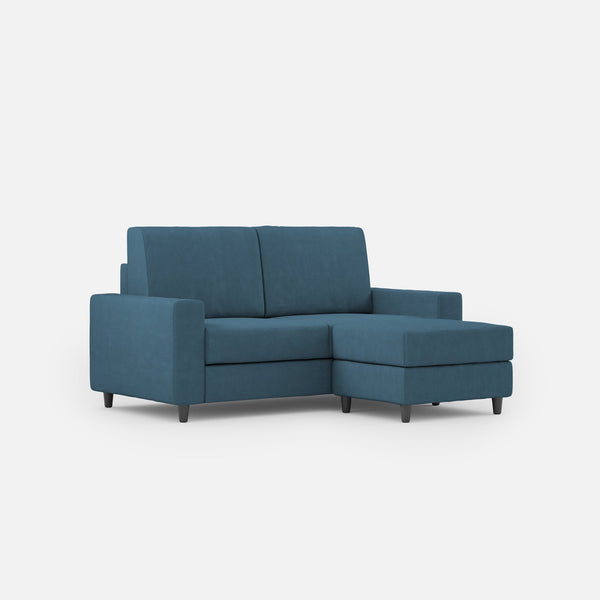 acquista Divano 2 Posti con Pouf 148x155x85 cm Sakar in Tessuto Avio