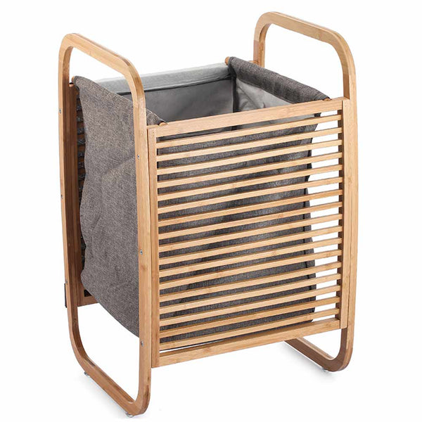acquista Cesto Biancheria Sporca in Bambu Sacco Tessuto Estraibile Portabiancheria Casa