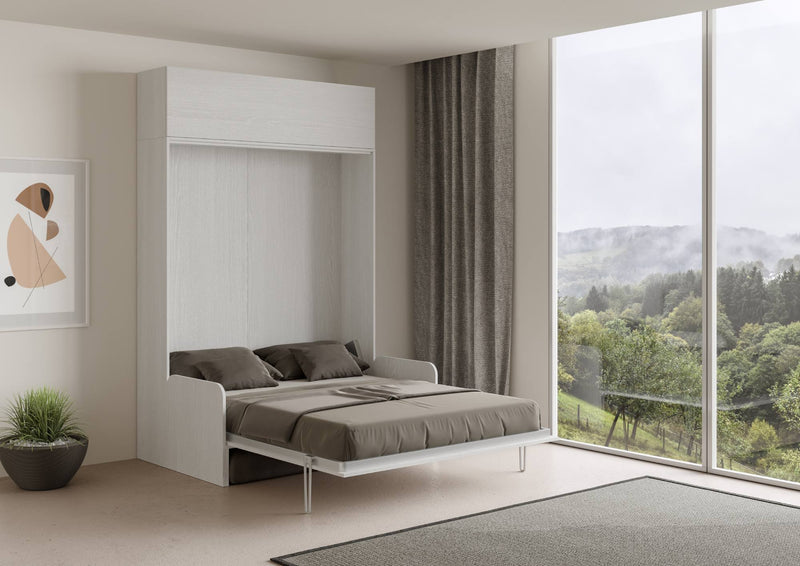 Letto Matrimoniale a Scomparsa Salvaspazio con Sofà Kentaro H250 cm Bianco